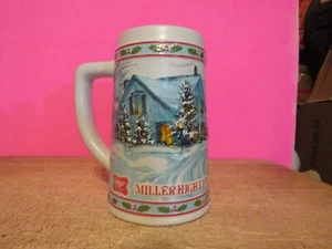Vintage 1984 Miller High Life Holiday Christmas Beer Stein Limited Edition, - Picture 1 of 4