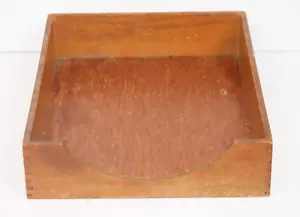 Vintage MCM Mid Century Modern Dove Tail Solid Wood Paper Bin Desk Accessory - Picture 1 of 5