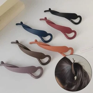 Plastic Frosted Banana Clips Women Girls Ponytail Holder Cross Hair Claws - Picture 1 of 18