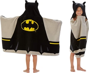 Batman Kids Bath/Pool/Beach Super Soft Cotton Terry Hooded Towel Wrap, 24" x 50" - Picture 1 of 6