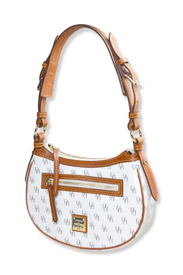 Bolso Hobo Dooney & Bourke Bon Blanco Clásico Jacquard Redondo Media Luna, DB-003 Foto 1 de 4