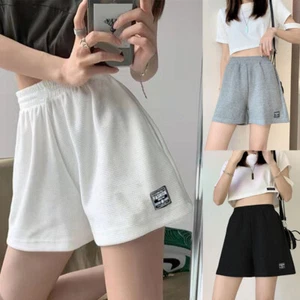 Plus Size Womens Ladies Linen Elastic Waist Shorts Summer Beach Sports Hot Pant/ - Picture 1 of 15
