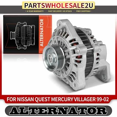 Alternador para Nissan Quest Mercury Villager 1999-2002 3,3 L 125A 12 V CW 5 ranuras Foto 1 de 4