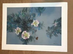 David Lee ""Flores"" Flores Estampado Artístico Vintage/Placa Litográfica Francesa Sig. - Imagen 1 de 3