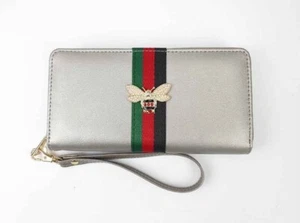 BEE RED GREEN BLACK FAUX LEATHER ROSE PURSE  ( FGB 172 RGD ) - Imagen 1 de 1