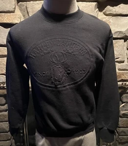 Sudadera Harley Davidson Pequeña Para Hombre Negra Logotipo Repujado Pullover Effingham F2 - Imagen 1 de 10