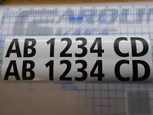 CUSTOM Boat PWC Registration Number Decals - 50 States - 20 Colors - 3" Tall HUM - Bild 1 von 2