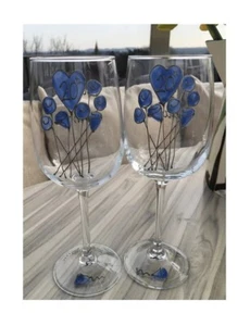 Paar Weingläser (Blume) zum 20. Hochzeitstag - Dreamair - Bild 1 von 2