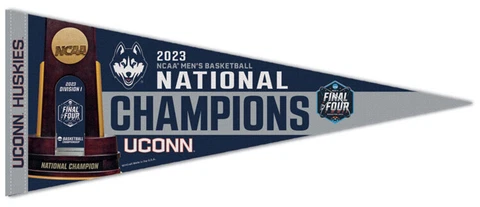 UCONN HUSKIES 2023 NCAA Men's Basketball NATIONAL CHAMPIONS Premium Felt PENNANT Cover