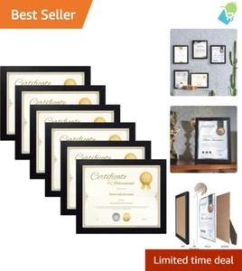 Versatile Black Picture Frames, Set of 6 for 8.5x11 Documents & Photos - Picture 1 of 9