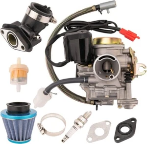 4 Stroke Carburetor & air filter kits for GY6 50cc ATV Scooter PD18J 139QMB - Picture 1 of 9