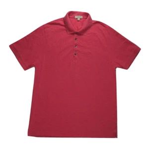 Burberry London Mens Polo Shirt EU XL US M Logo Slim Fit Red Cotton Designer - Picture 1 of 11