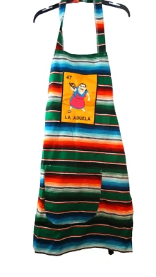 Delantal mexicano La Abuela, colores vibrantes de manta mexicana Foto 1 de 3