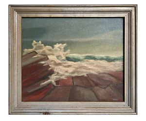 ANTIQUE Original British SEASCAPE Landscape PAINTING Signed HENRY HEALY Abstract - Picture 1 of 7