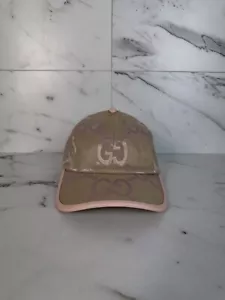 Cappello da baseball Gucci Jumbo GG berretto beige x rosa taglia unica 57 cm - Foto 1 di 21