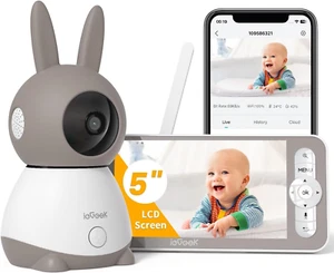 2K Baby Monitor with 5" HD LCD, Wifi Video Monitor with Camera and 2 Way Audio, - Picture 1 of 9