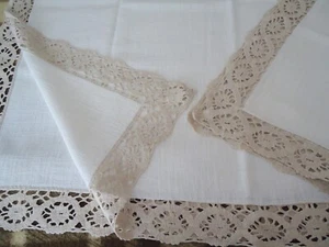 Tischdecke creme Häkelrand 120x140 cm - Bild 1 von 5