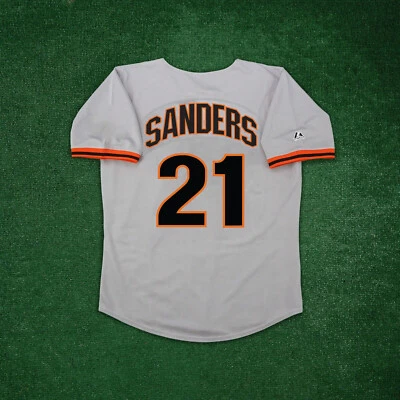 Deion Sanders 1995 San Francisco Giants Cooperstown Men's Road Grey Jersey - Image 1 of 4