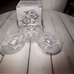 3 PCS Dept 56 Floating Glass Flower Holders Retired in Box 41006 1 MINOR DAMAGE - Picture 1 of 5