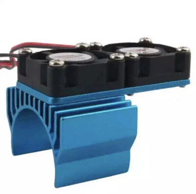 HSP RC Aluminium Heat Sink DC5V Blue Motor Cooling Fan 1/10 540 Motor Dual Fan - Image 1 of 4