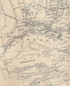Woodstock Bearsville Lake Hill Willow, NY 1875 Karte mit abgebildeten Namen der Hausbesitzer - Bild 1 von 2