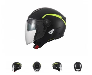 Casco Moto UFO Urban Spirit Scooter Negro Y Fluo Con Visera ECE 22.06 - Imagen 1 de 6