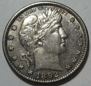 = 1892-O BU+ BARBER Quarter, Outstanding Toning, FREE Shipping - Picture 1 of 5
