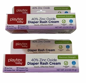 Playtex Baby Diaper Rash Cream Maximum Strength Quick Effective Relief Set of 2 - Picture 1 of 2