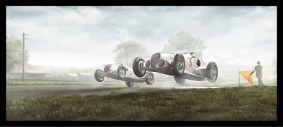 Gran Premio de Donington 1937 Mercedes-Benz W125 impresión artística mate S/N LE800 19x9 Foto 1 de 4