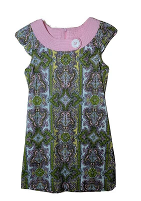 KC PARKER Heartstrings Girls size 7 Sleeveless Paisley sheath Dress Sundress Ex - Image 1 of 4