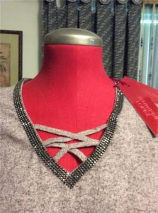 Nuovo maglione maglietta JENNIFER LOPEZ rosa polvere con spalline scollo a V XL marcasite borchiato - Foto 1 di 6