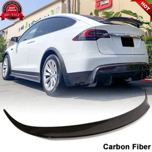 Passend für Tesla Model X 2016-2022 ECHTE KOHLENSTOFFFASER Heckkofferraum Spoiler Stiefelflügel - Bild 1 von 12