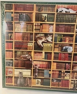 Coble Hill Puzzle Die Katzenbibliothek 1000 Teile Brandneu Versiegelt - Bild 1 von 3