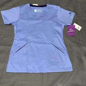 Bio Women’s Scrub Top XS Ceil Blue New With Tags - Picture 1 of 5