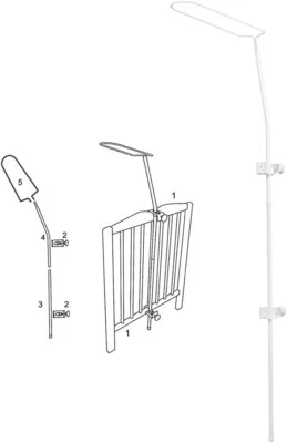 Supporto Asta per Baldacchino, Velo, Bastone per Tenda per lettino culla - Immagine 1 di 4