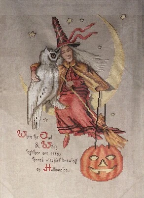 Leisure Arts Halloween Collection Witch & Owl, Pumpkins+ Cross Stitch Patterns - Image 1 of 4