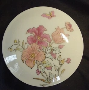 Takahashi San Francisco "Hope" Round Porcelain Trinket Box, Flowers & Butterfly - Picture 1 of 7