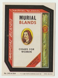 Wacky Packages 1980 Topps Sticker #245 Murial Blands Cigars For Women - Imagen 1 de 2
