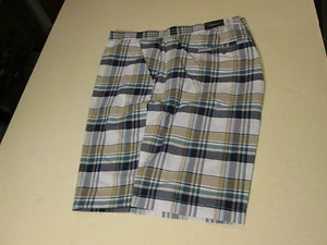 CROFT & BARROW OXFORD PLAID EASY CARE FLAT FRONT SHORTS WAIST SZ 52 NWT - Picture 1 of 3