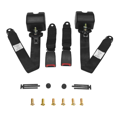 2X Genuine Audi-S3 3 Point Safety Adjustable Seat Belt Strap Car Black  - Image 1 of 4