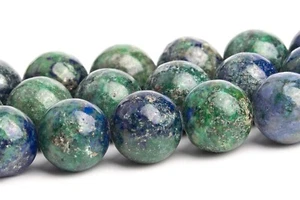 Cuentas sueltas redondas de piedras preciosas pepita de 10 mm de azurita verde y azul - Imagen 1 de 4
