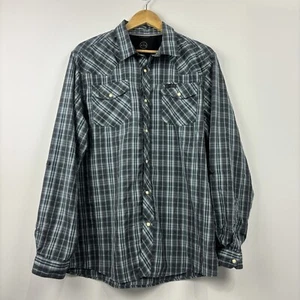 ATG Wrangler Men’s Plaid Large Button Down Long Sleeve Shirt Pearl Snap - Picture 1 of 6