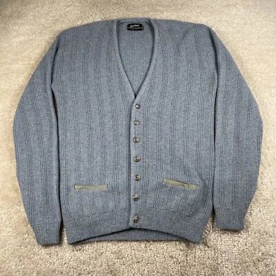 Vintage Puritan Cardigan Men XL Long Blue Sweater Metal Buttons Acrylic Wool USA - Image 1 of 4