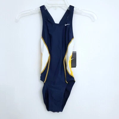 Nike Swim Competition Team Color Block Power Back Girl's One Piece Swimsuit Size - Image 1 of 4