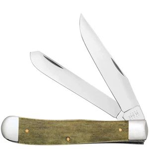 CASE XX KNIVES SMOOTH GREEN BONE TRAPPER - NO SHIELD 6254 SS (106765) POCKET KNI - Picture 1 of 2
