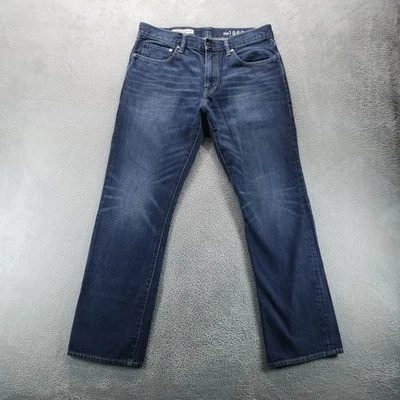 Gap 1969 Jeans Mens 34x32 Blue Straight Dark Wash Faded Mid Rise Denim - Image 1 of 4