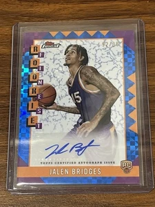 2024-25 Topps Finest Jalen Bridges RC #RFA-JB Rookie Finest Auto Blue /99 Celtic - Picture 1 of 3
