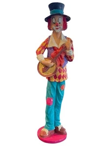 Vintage Enesco ‘Polyresin Clown’ Strumming a Banjo ~ 7” Tall - Picture 1 of 6