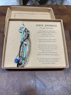 Demdaco Your Journey Multistrand Beaded Cross Prayer Bracelet - Image 1 of 4