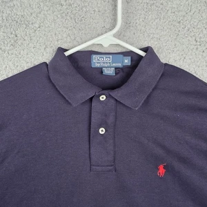 Camisa Polo Ralph Lauren Para Hombres Mediana Azul Marino Manga Larga Polo Pullover Rojo Poni - Imagen 1 de 8